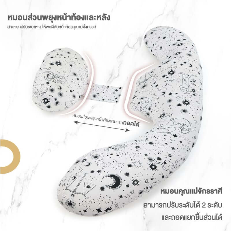 หมอนสำหรับแม่ KUKU PLUS ลายราศี สีชมพู